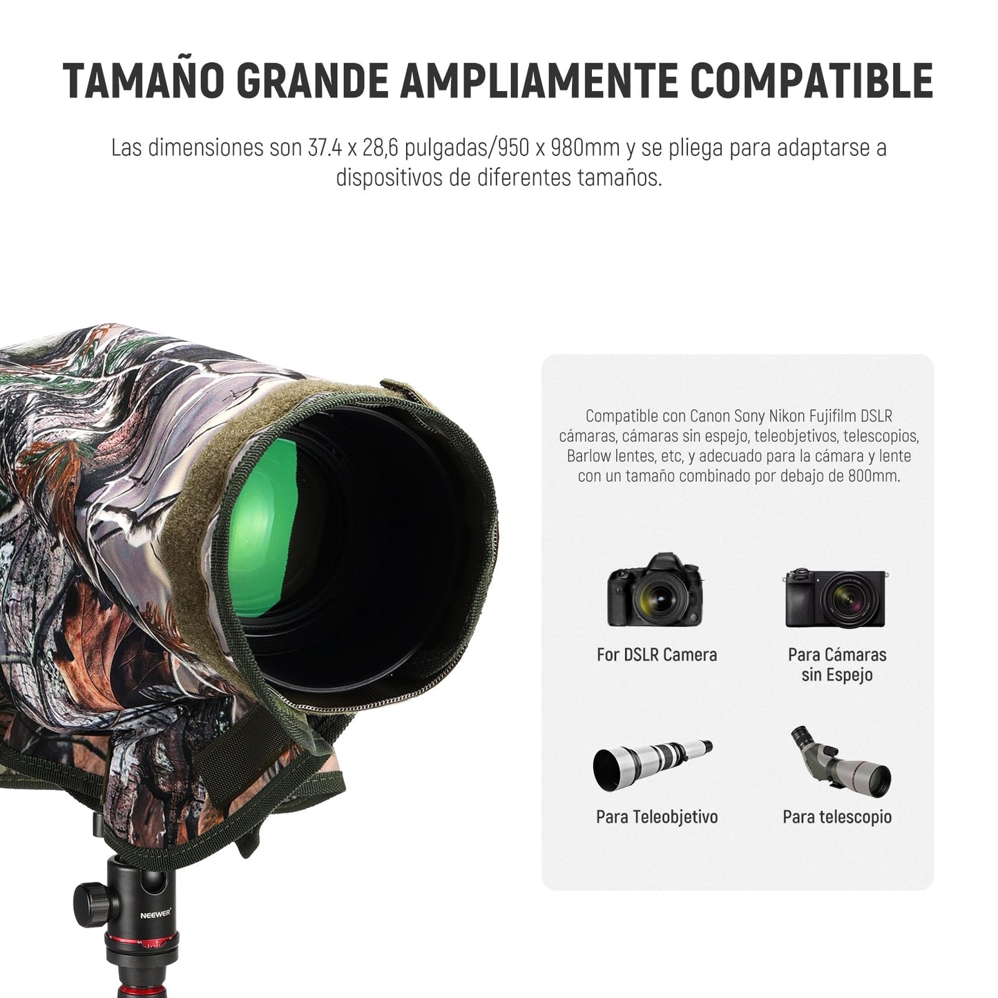 Capa de Chuva NEEWER para Câmeras – Proteção Impermeável com Design Camuflado