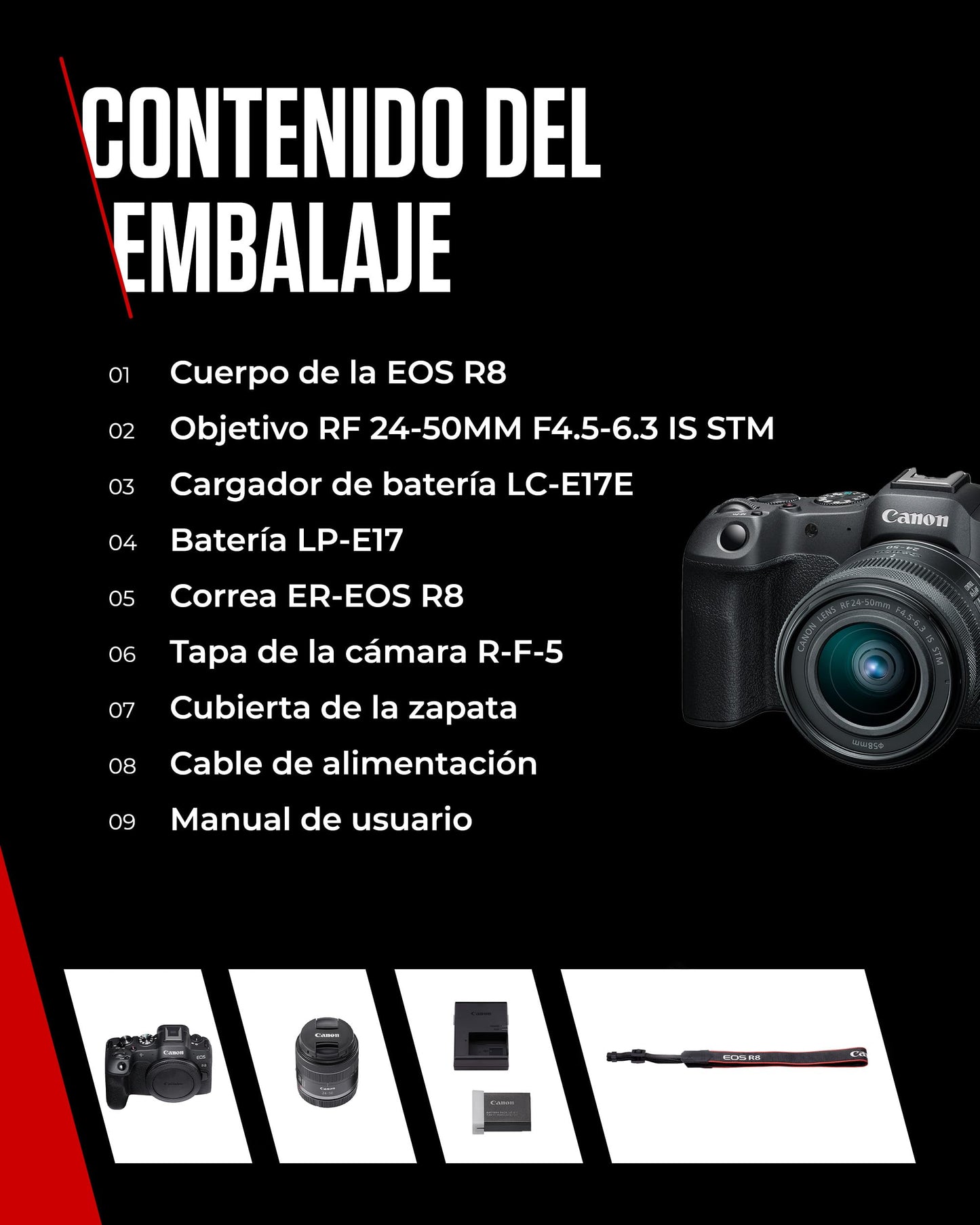 Canon EOS R8 - Câmera Mirrorless Full Frame 24,2MP com Vídeo 4K, Autofoco Avançado e Conectividade - Disponível EUROPA