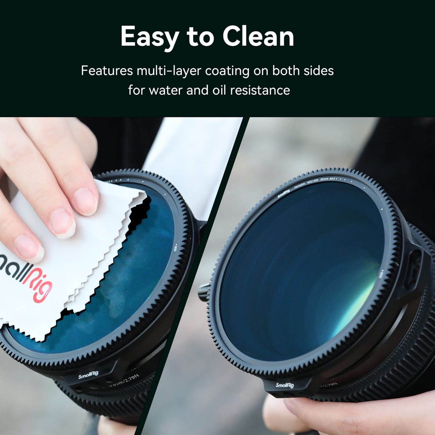 Filtro ND Variable 1-8 Stops y CPL 2 en 1 SmallRig – Filtro Magnético con Cristal Óptico B270