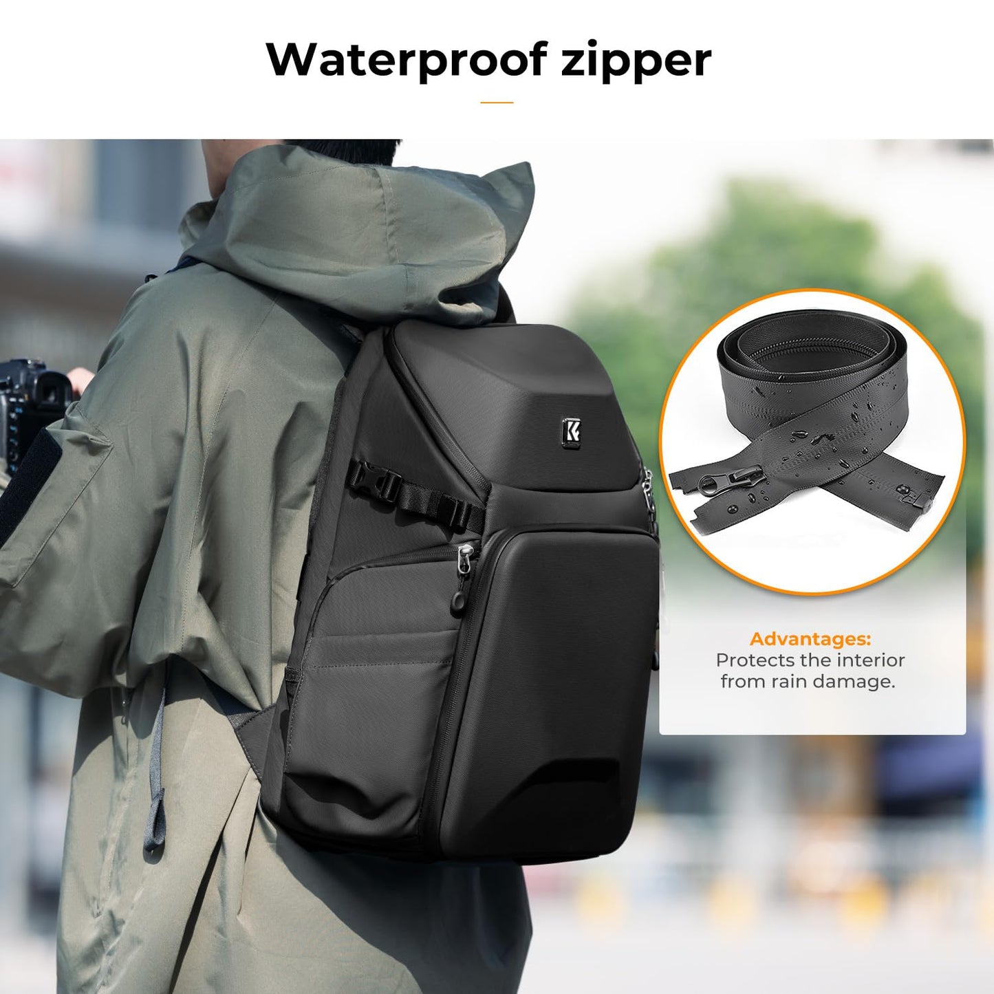 🎒 K&F Concept Mochila para Câmera Profissional - Impermeável, Antirroubo, Resistente ao Desgaste - Para DSLR e Acessórios