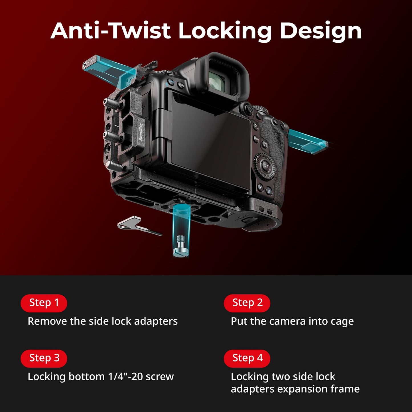 SMALLRIG Black Mamba Kit de Jaula para Cámara para Canon para EOS R5 Mark II con Asa Superior y Abrazadera de Cable Dedicada, Soporte para Cámara de Aleación de Aluminio - 4976