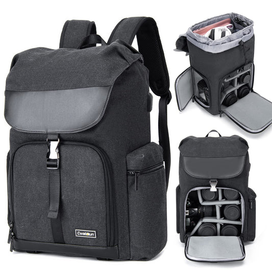 🎒 Mochila Compacta para Câmera Cwatcun - Profissional, Versátil e Leve para Fotografia ao Ar Livre
