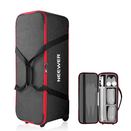 🧳 Mochila com Rodas NEEWER Vermelha, Alta Capacidade e Proteção Completa para Equipamento Fotográfico