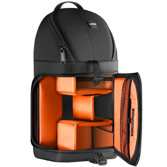 🎒 Mochila Fotográfica NEEWER Laranja, Compacta, com Acesso Rápido e Impermeável