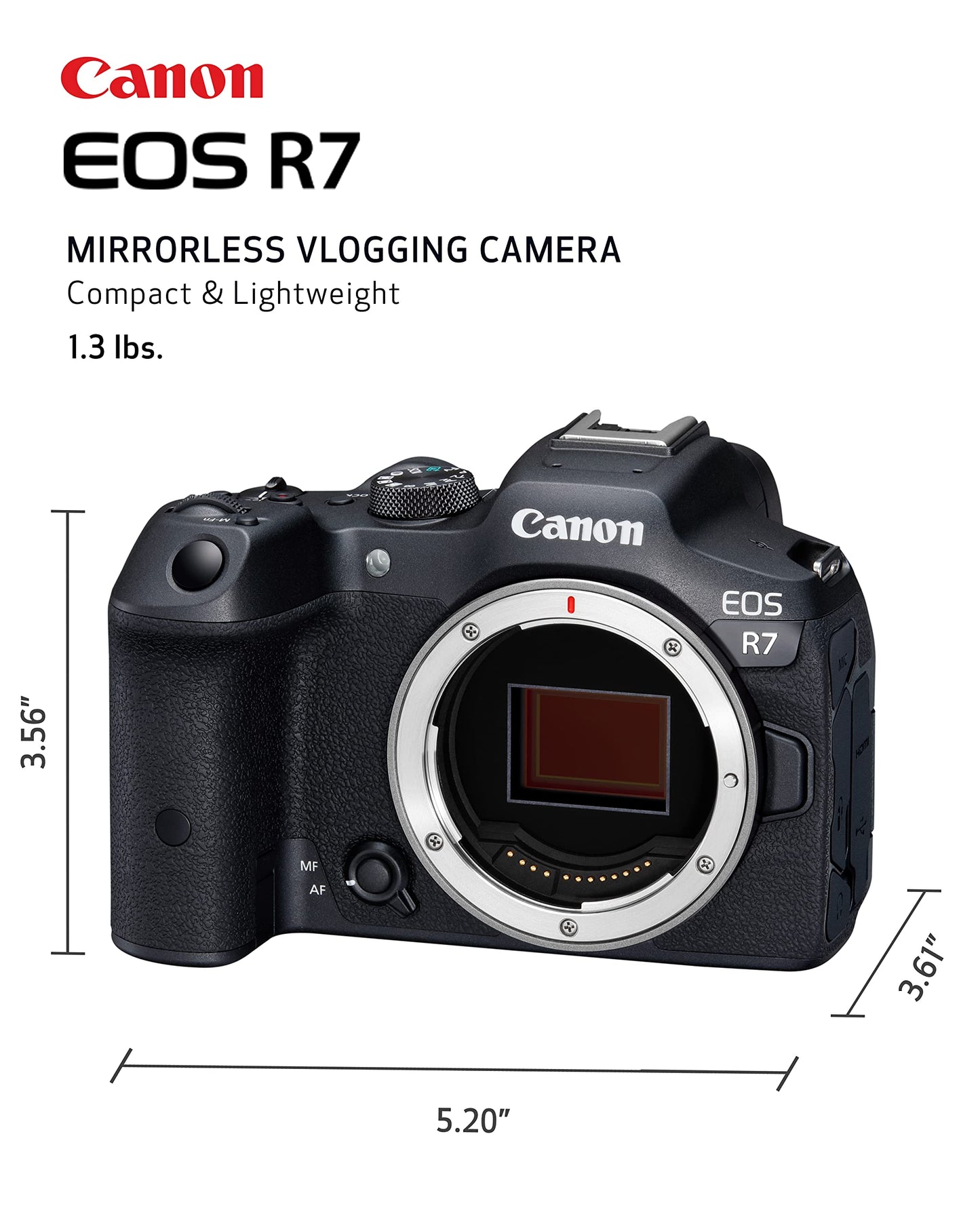 Canon EOS R7 - Câmera Mirrorless 32,5MP com Vídeo 4K, Autofoco Avançado e Estabilização de Imagem - Disponível AMÉRICA