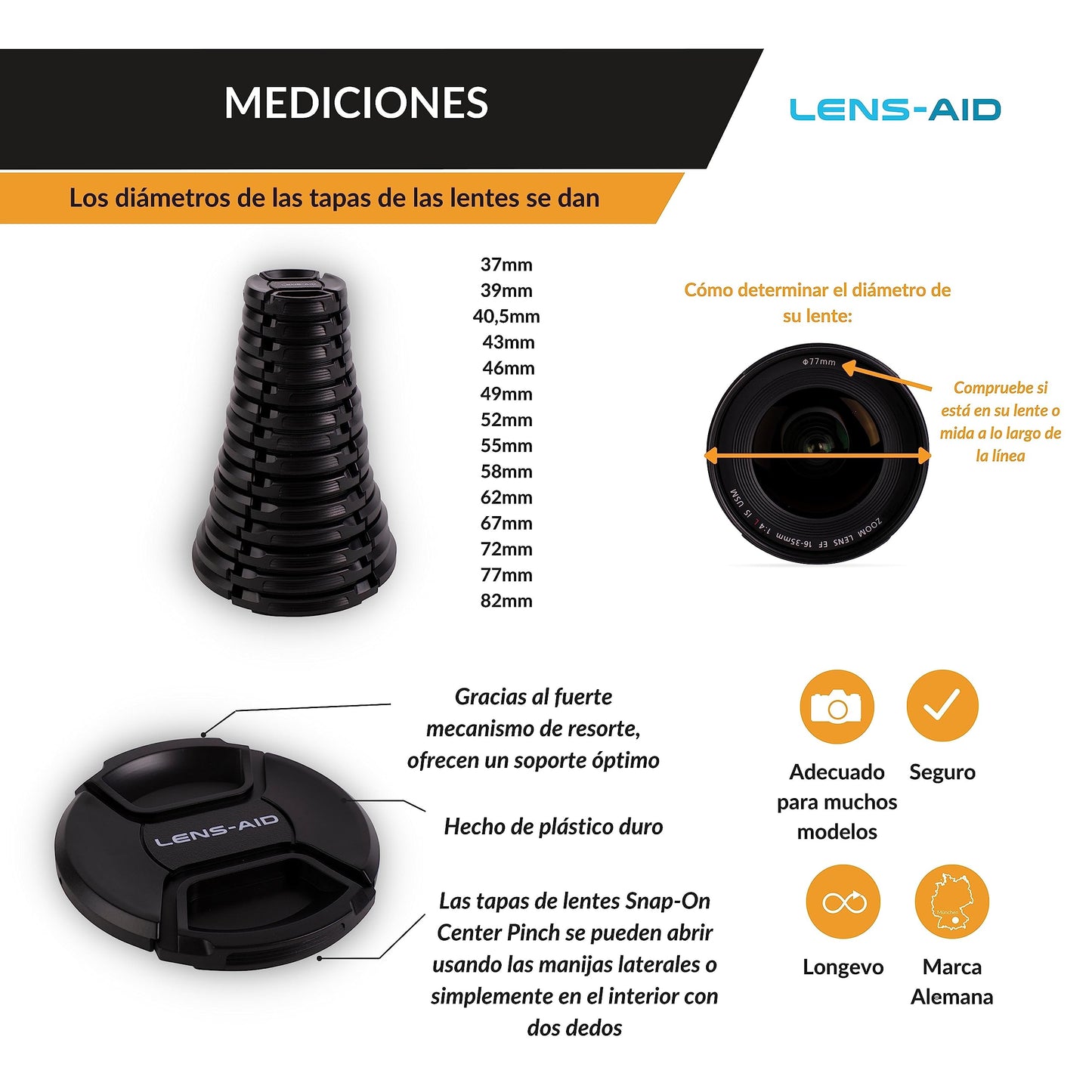 Tampa de Lente Universal LENS-AID - Protege sua Lente de Forma Eficiente